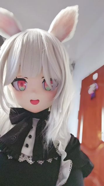 全頭マスク カツラ付き ロック付き NO.593 フルマスク ドール ヘッドロリータ人形 コスプレ 仮装 変装 着ぐるみ kigurumi