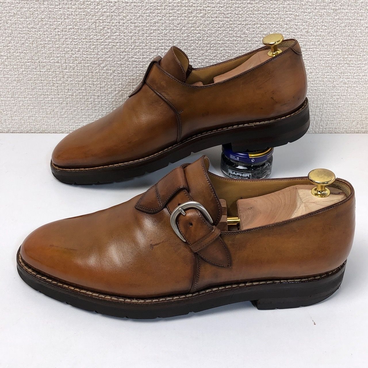 ベルルッティ ブラウン シングルモンクストラップ - メルカリ