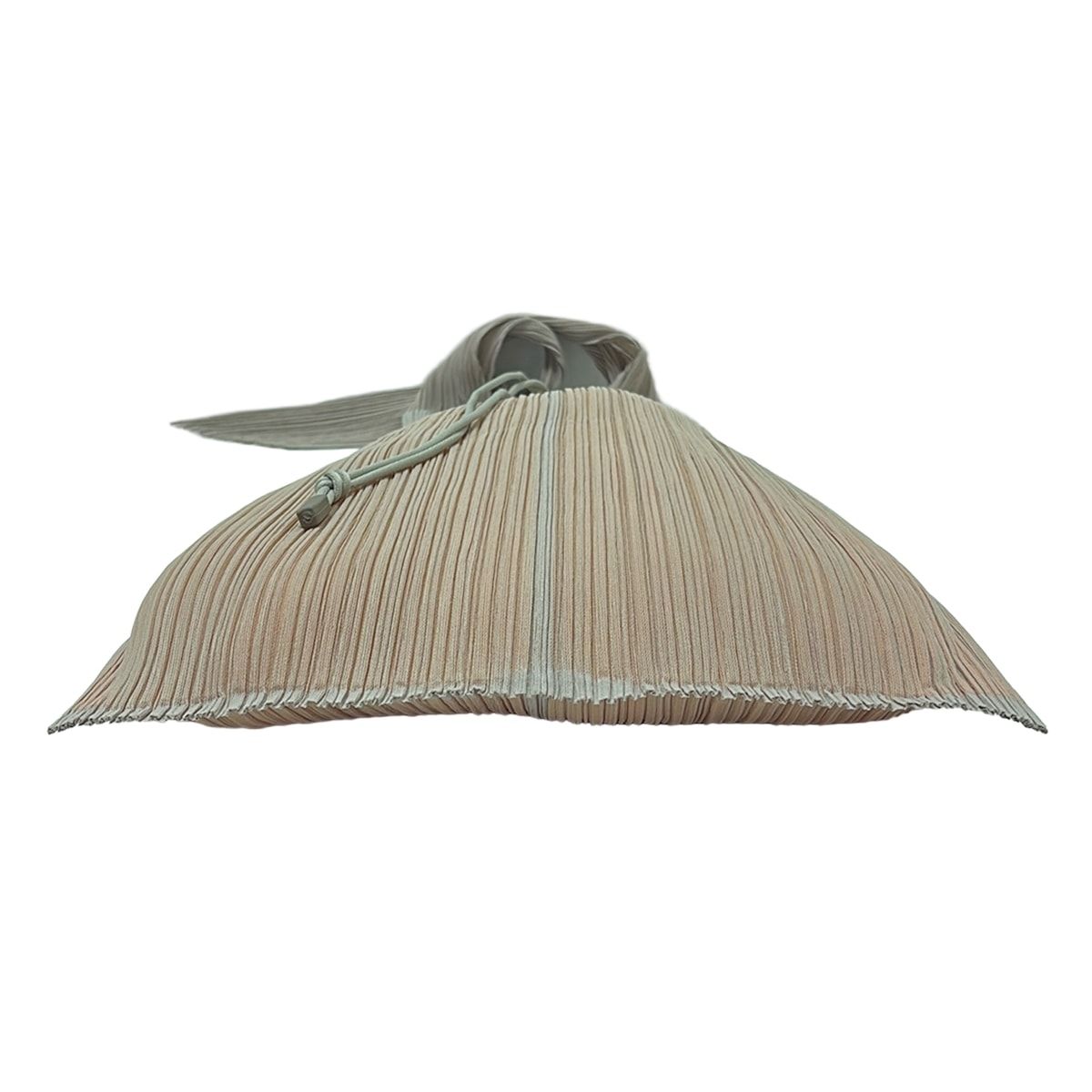 ✨極美品✨PLEATS PLEASE プリーツ巾着バッグ カーキ ビーズ装飾 ✨極美品✨PLEATS PLEASE プリーツ巾着バッグ カーキ ビーズ装飾