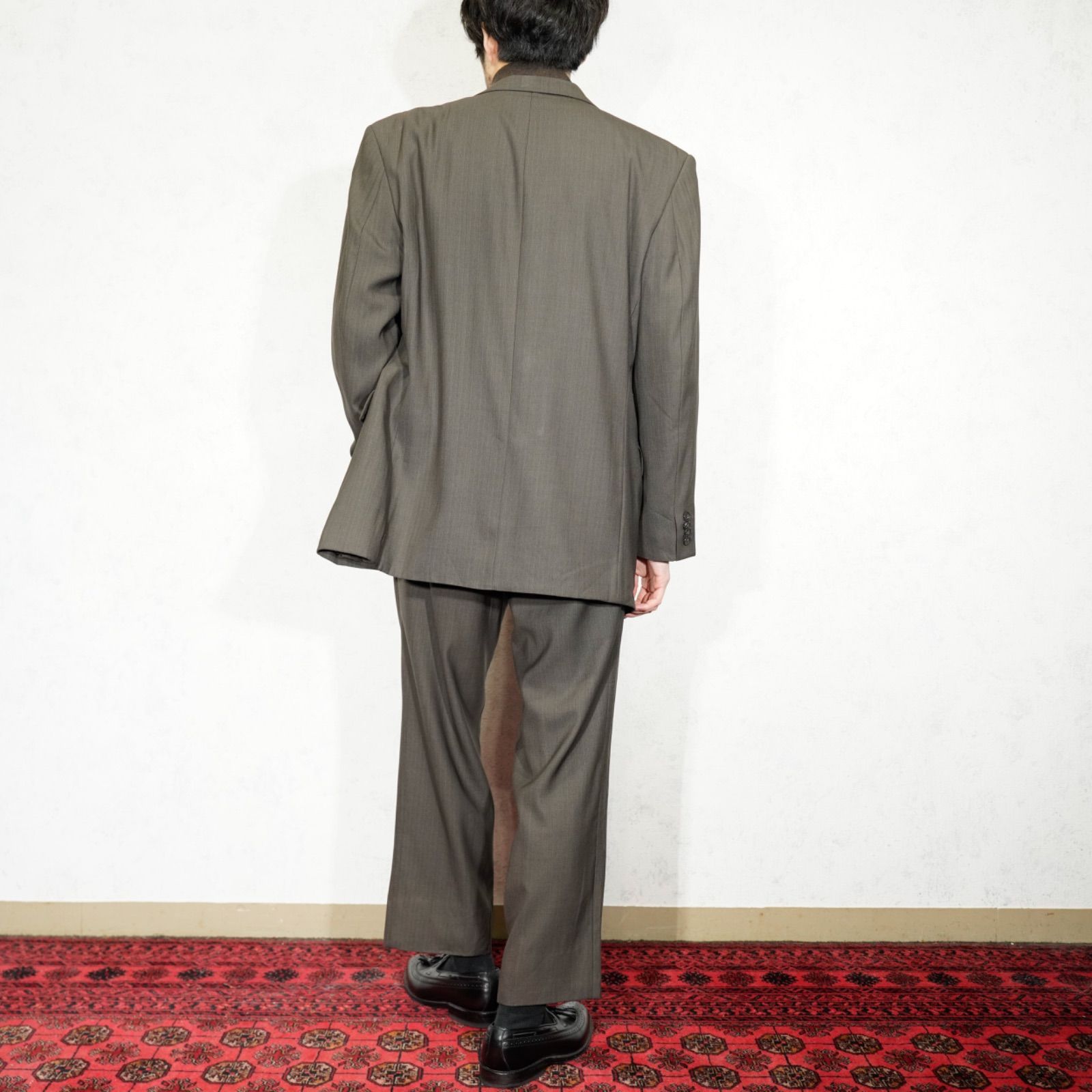 UP SUIT|ヨーロッパ古着ストライプ柄デザイン3Bデザインセットアップスーツ