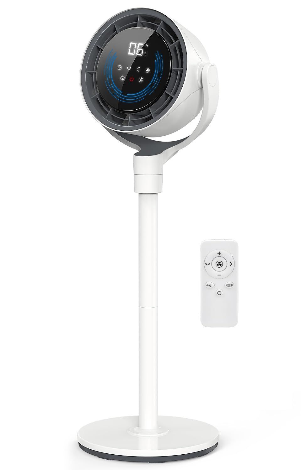 サーキュレーター 扇風機 兼用 DCモーター 静音 4D送風-節電対策 360度首振り 3段階高さ調整 パワフル送風 12段階風量調節 左右上下自動首振り3段階 1-12時間切タイマー 30畳 タッチパネル省エネ リモコン付き 組み立て簡単 お手入れ