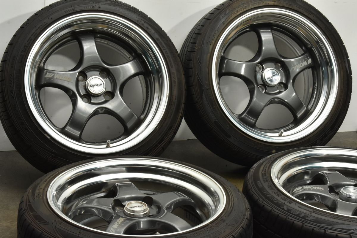深リム WORK MEISTER S1R 16in 8J 35 PCD100 ZIEX ZE914 205 45R16 NDロードスター ヤリス MAZDA2 ノート デミオ マイスター