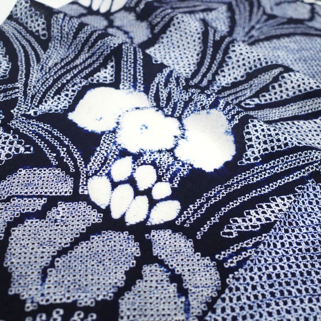 中古】 夏物 本場有松鳴海絞り 浴衣 リサイクル 有松 ゆかた 絞り 木綿  