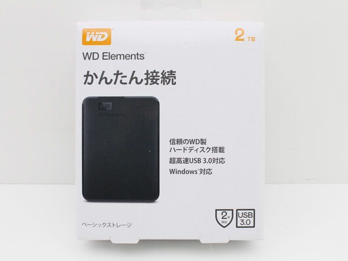 ファッション 外付け ポータブル HDD 2TB 開封済み 未使用品 WD