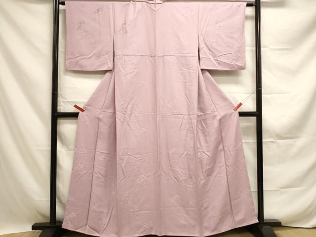 一つ紋入りの上質な色無地袷着物 紅藤色Ω