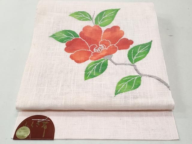 平和屋着物 夏物 つけ帯 枝花文 銀糸 麻 CAAW7040fb