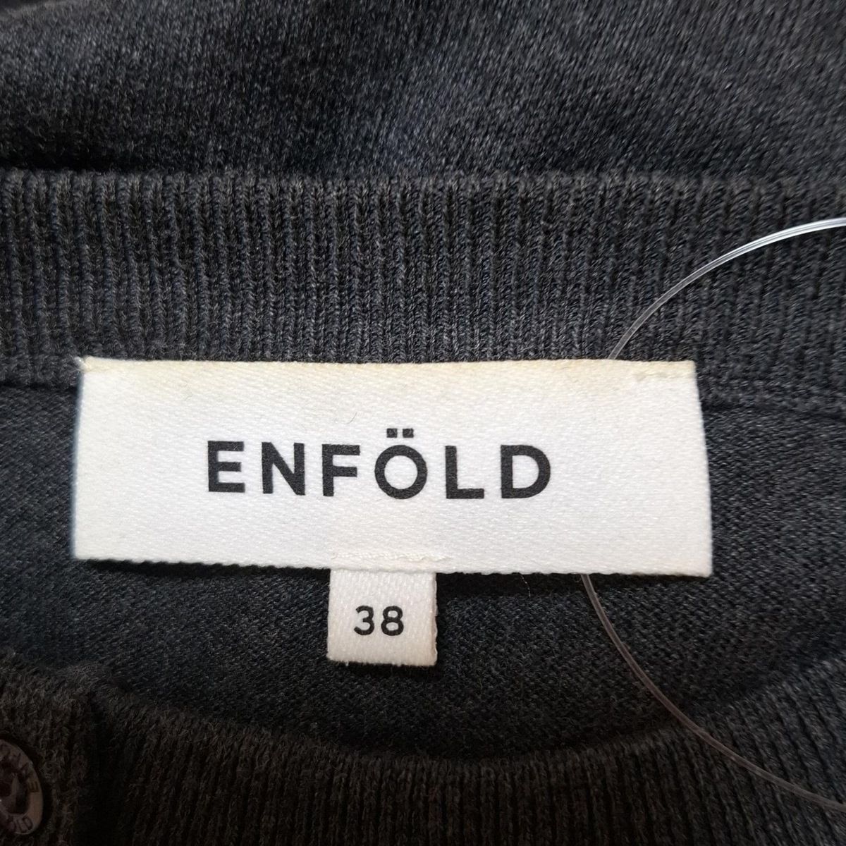 ENFOLD - ENFOLD(エンフォルド) カーディガン サイズ38 M レディース - ダークグレー 長袖/シルク混 ENFOLD(エンフォルド) カーディガン サイズ38 M レディース