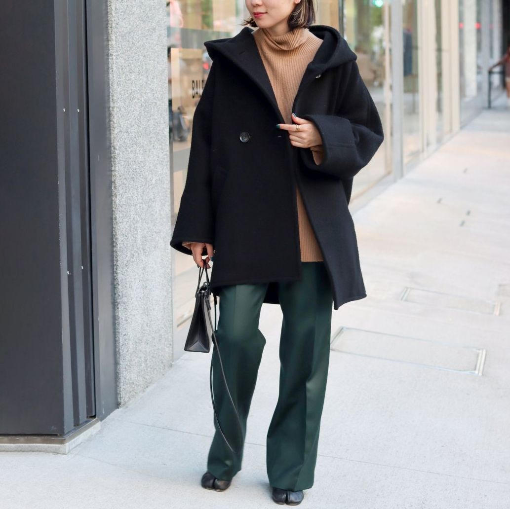 専用　AP STUDIO ウールモッサフーディーコート　ブラック　38 AP STUDIO モッサ オーバーフーディーコート 黒 38 AP Studio モッサ