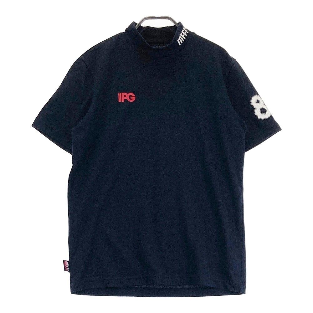 サイズ 4 PEARLY GATES パーリーゲイツ ハイネック半袖Tシャツ ロゴ柄 ネイビー系 240101438148 ゴルフウェア メンズ ストスト