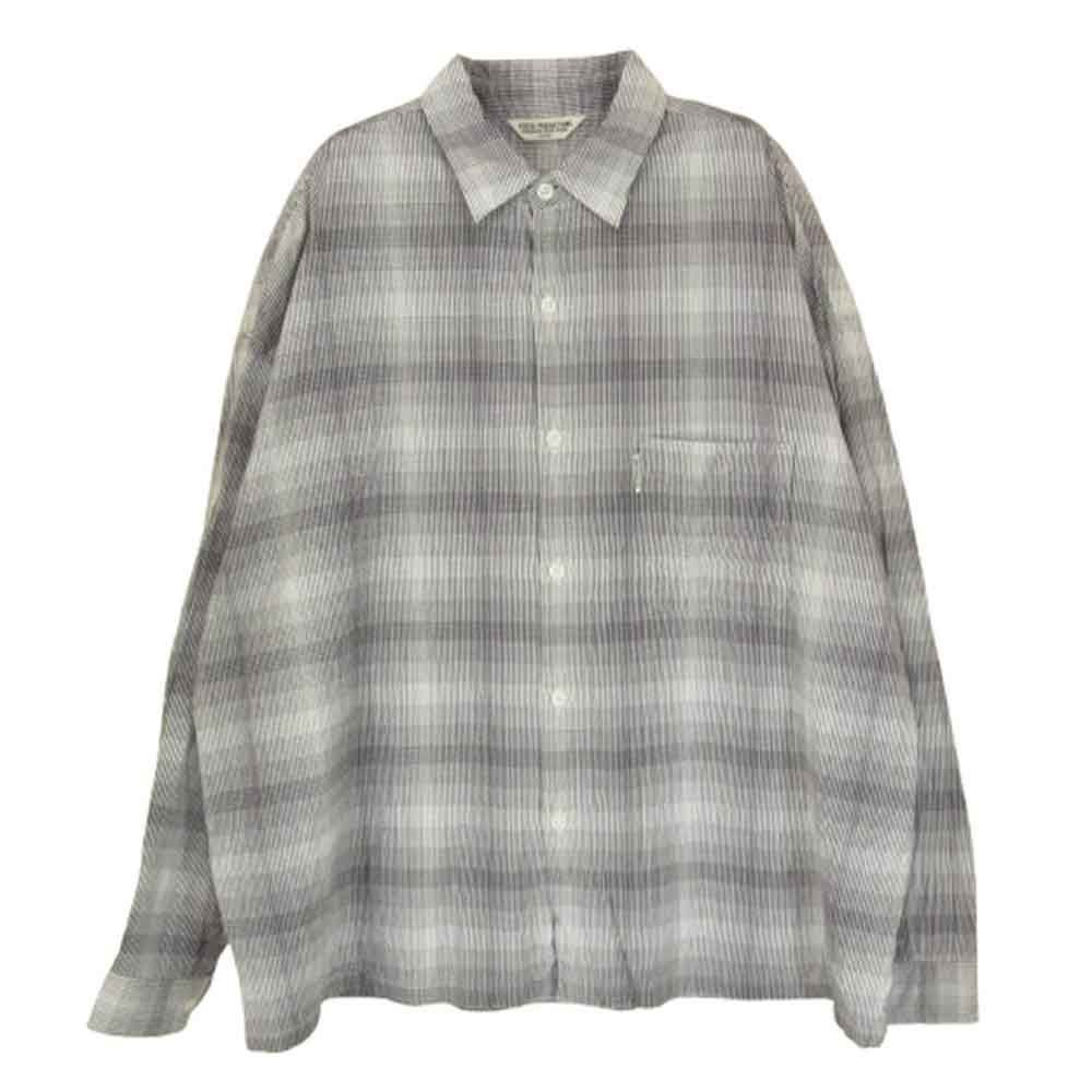COOTIE クーティー Ombre Check L|S Shirt コットン オンブレ チェック シャツ ブラック系 L
