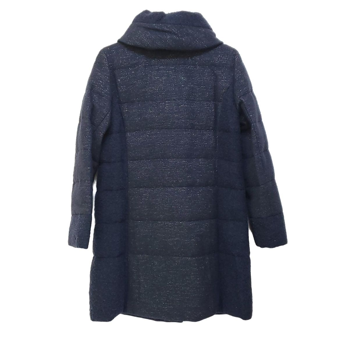 ROCHAS ロシャス ダウンコート サイズ9 M レディース - ダークネイビー 長袖 ラメ Premiere 冬