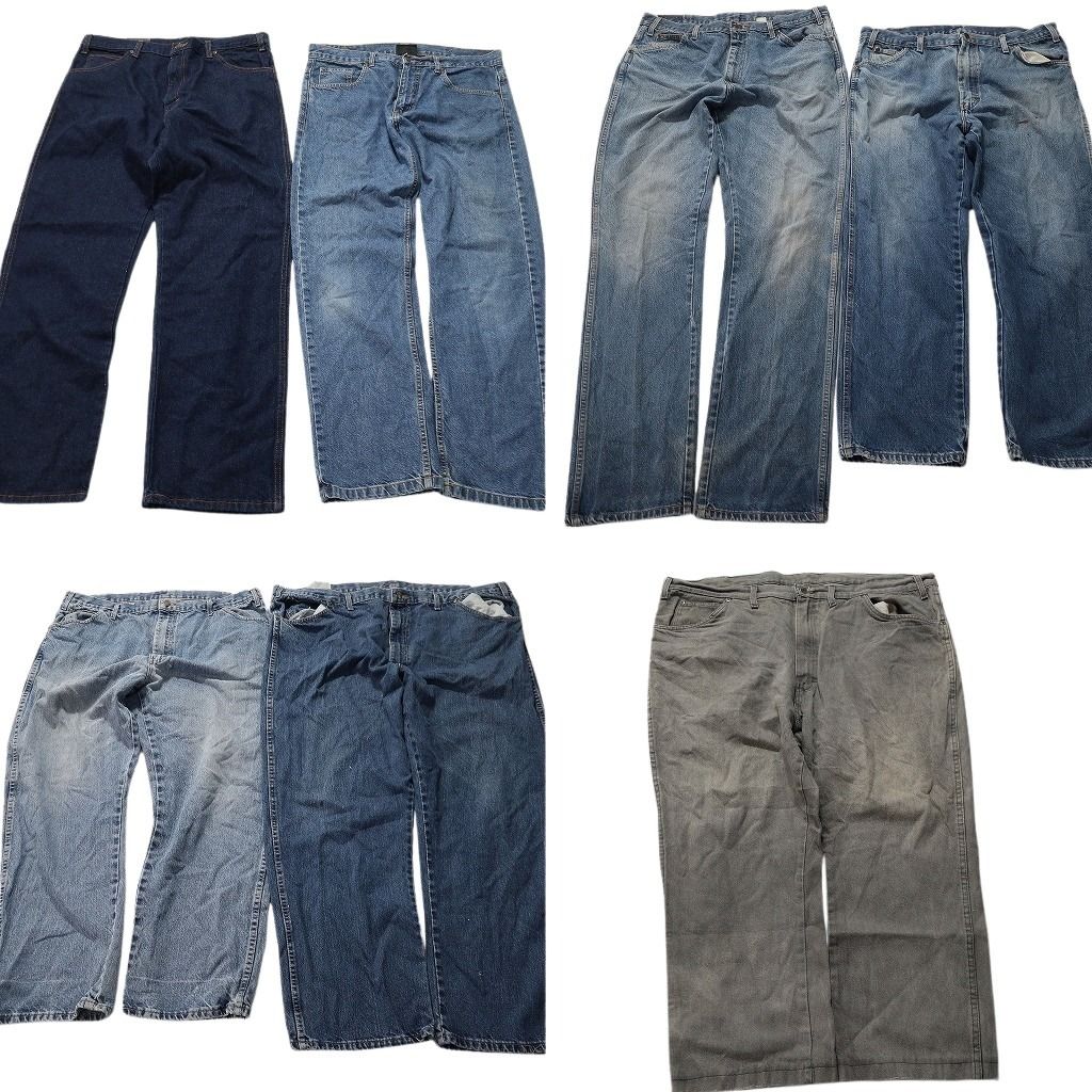 古着卸 ディッキーズ Dickies デニム パンツ 7枚セット メンズ 36 |38 |40 |44 ブラック 古着 NA7087