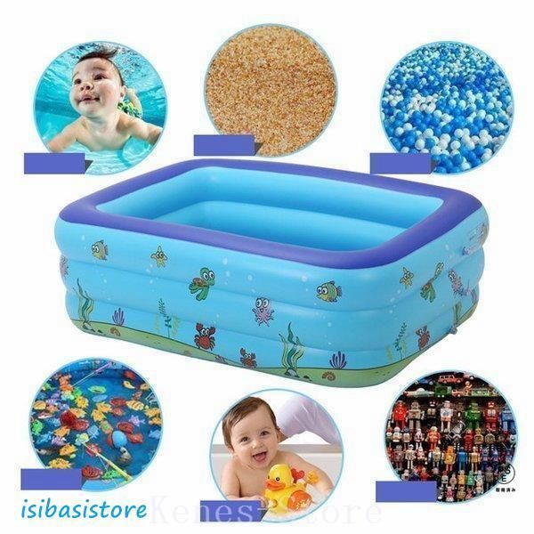 ビニールプールファミリープール家庭用子供用プール大型水遊び大きいプール四角子供PVC素材独立気室暑さ対策厚く