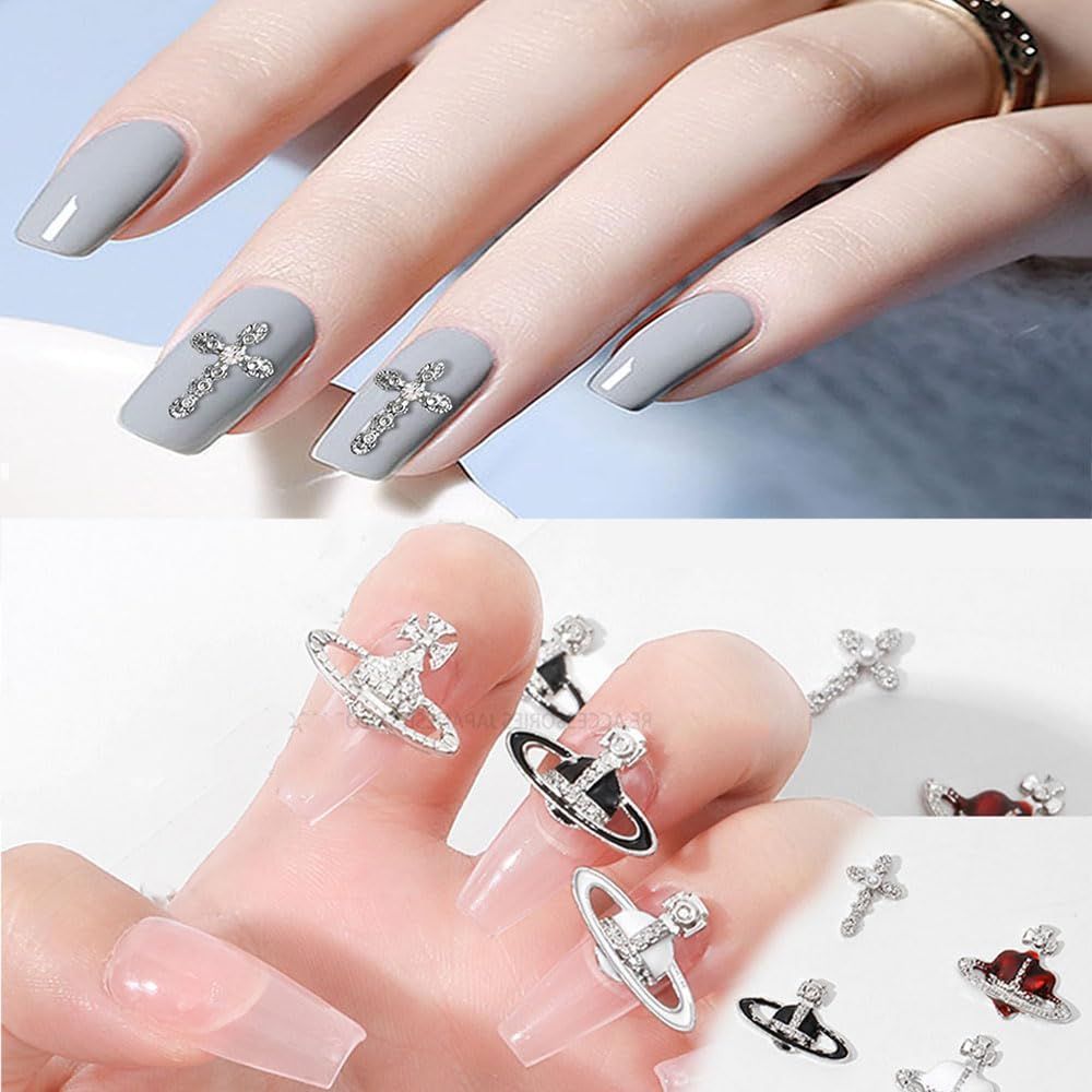 在庫処分】DFsucces ネイルパーツ ハート 惑星 パール クロス ネイル