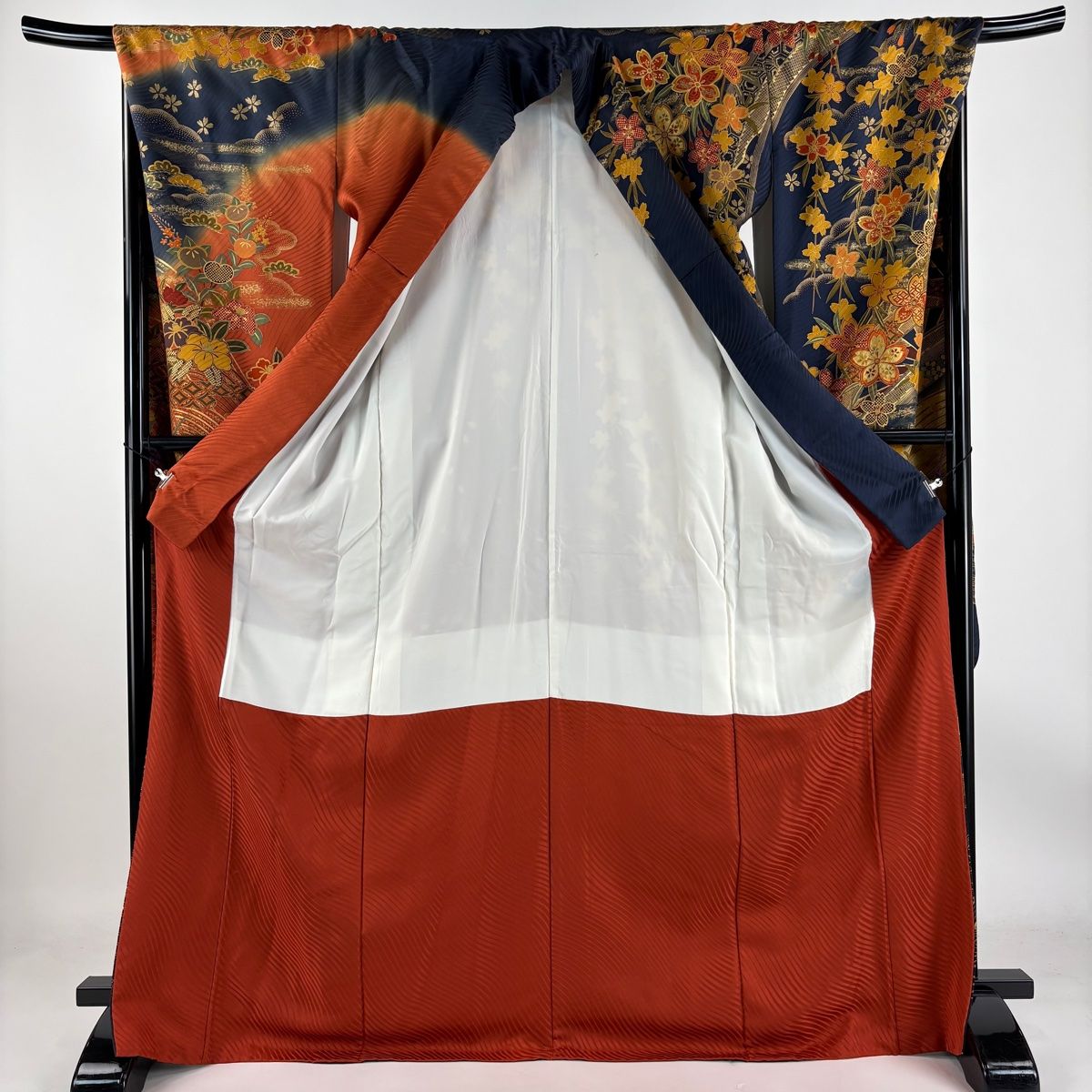 さんぺい【身丈166.5cm裄68.5cm】振袖フルセット【正絹】 楽天市場】振袖 身丈165cm 裄丈69.5cm L 袷 袋帯フルセット 扇