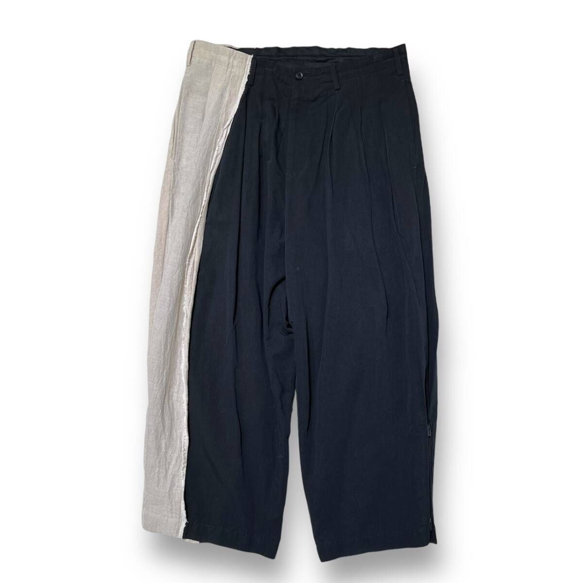 22st YOHJI YAMAMOTO POUR HOMME LONG PANTS size 4 生成切脇ファスナーP ヨウジヤマモト プルーオム