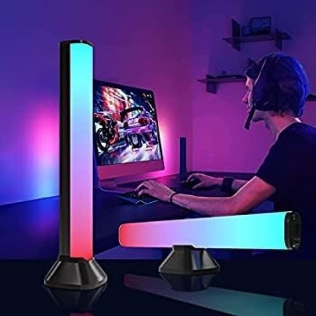 バーライトLED スマート フルカラー RGB ゲーミングライト調光2個
