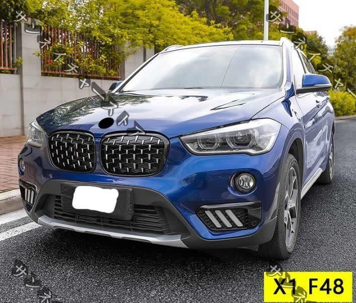 BMW X1 F48 F49 2016-2019 ABS製ダイヤモンド式 フロントグリル 左右セット FFCRYSTALESIA_COM