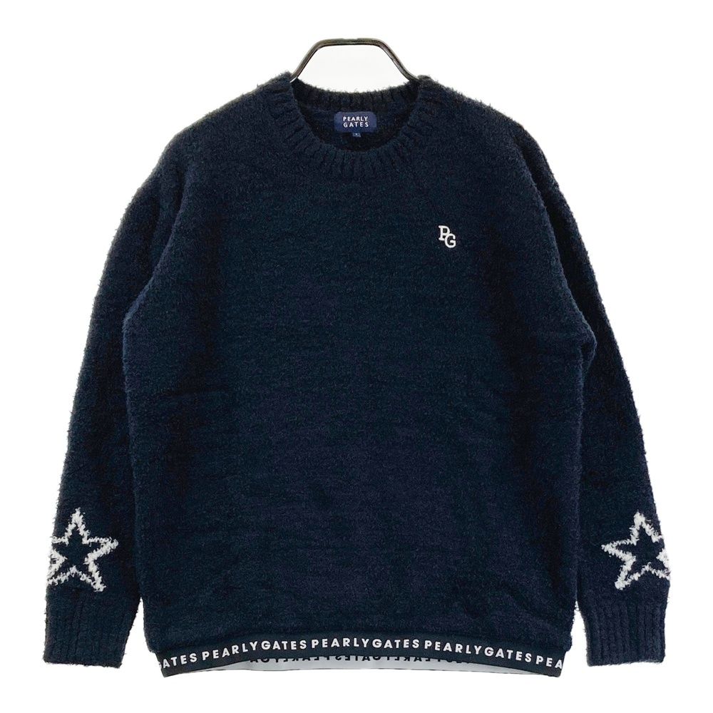 サイズ 1 PEARLY GATES パーリーゲイツ ウール混 ニットセーター 星 ネイビー系 240101539353 ゴルフウェア レディース ストスト