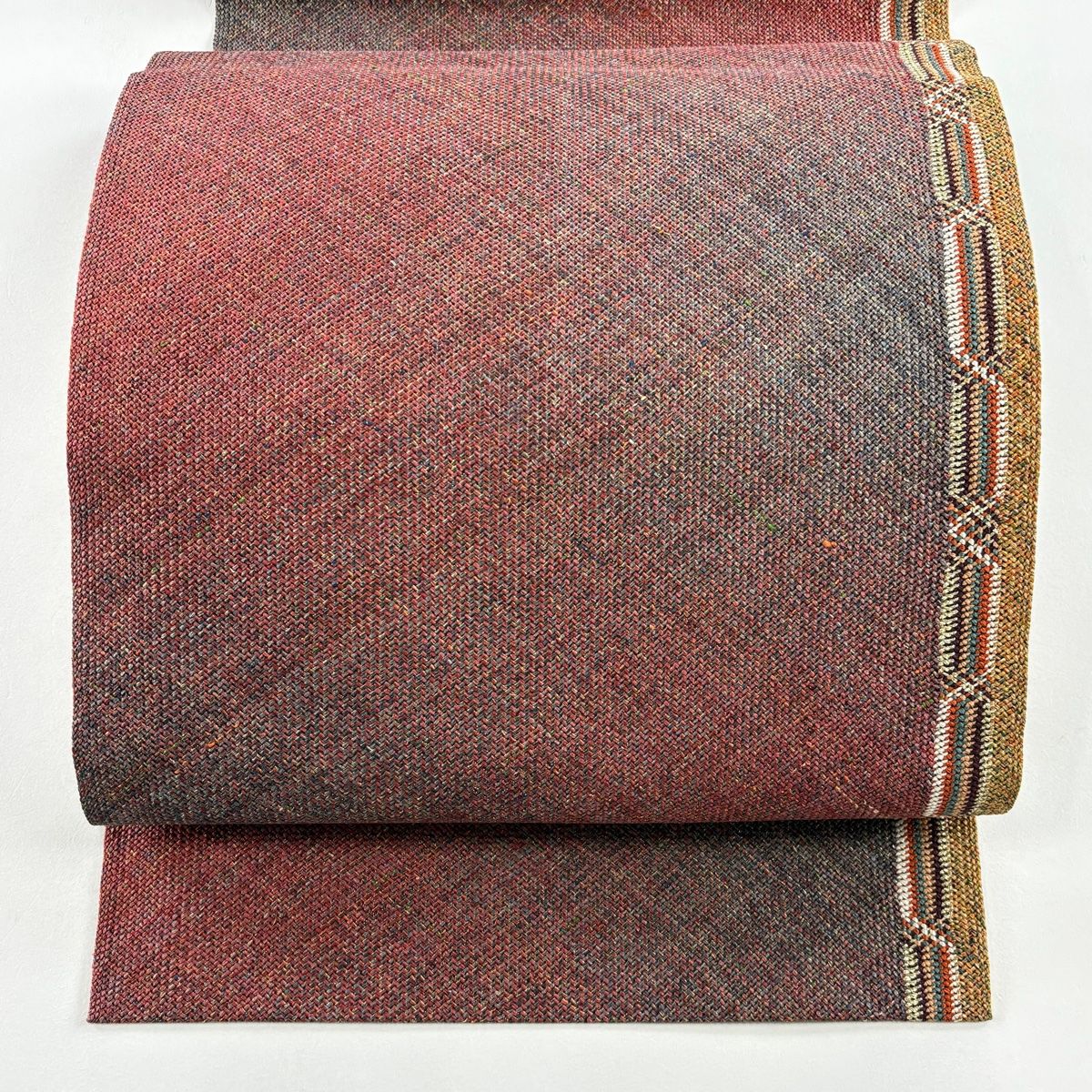 開き名古屋帯 美品 秀品 紬地 八寸名古屋帯 トンネル仕立て 菱文 四角