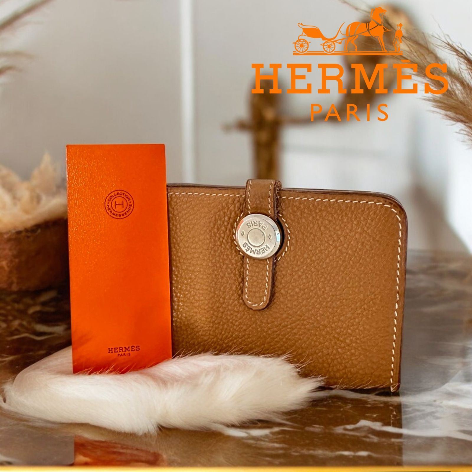 HERMES エルメス ドゴン カードケース ゴールド エバーカラー U刻印 ...