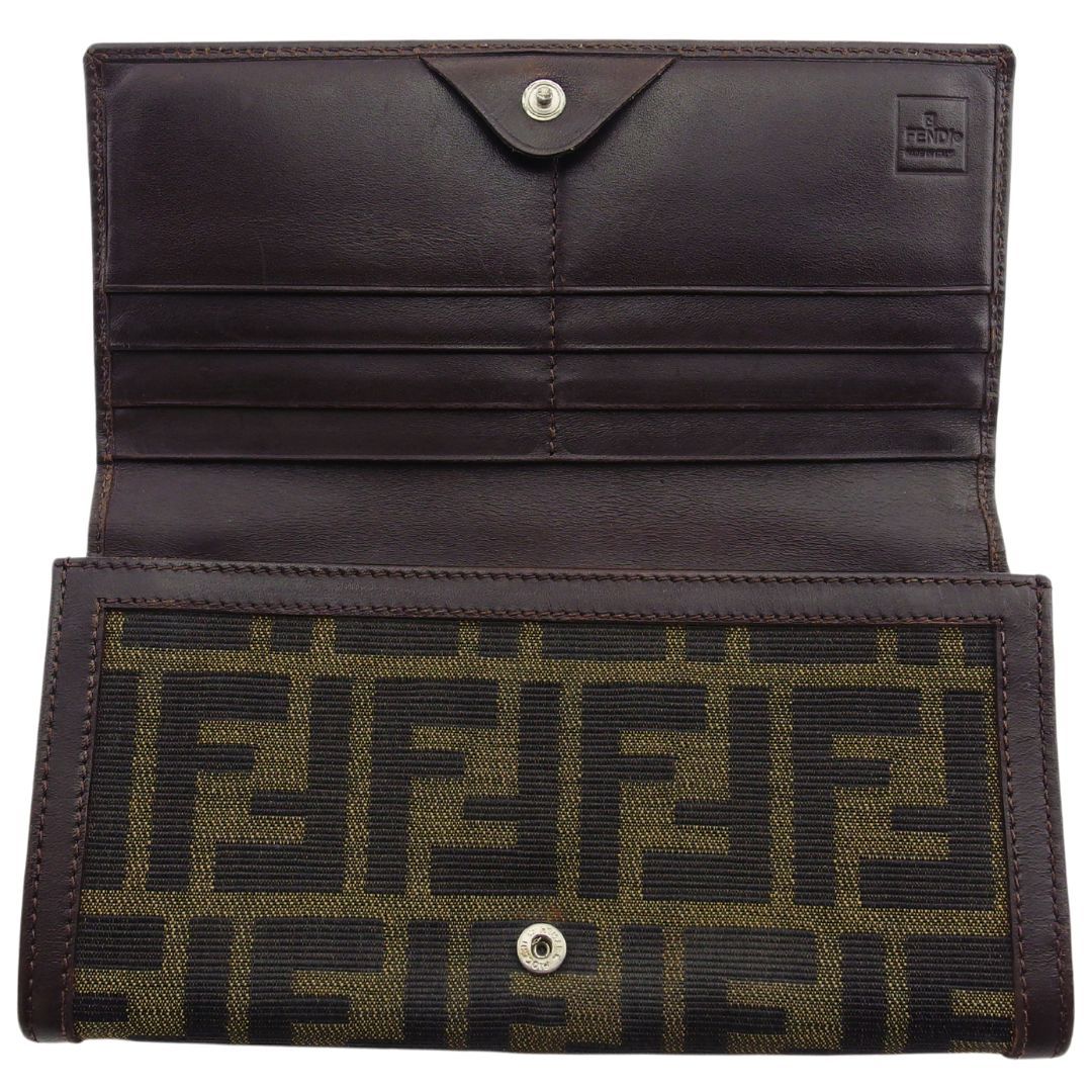 フェンディ FENDI 長財布 ズッカ ブラック ベージュ ブラウン