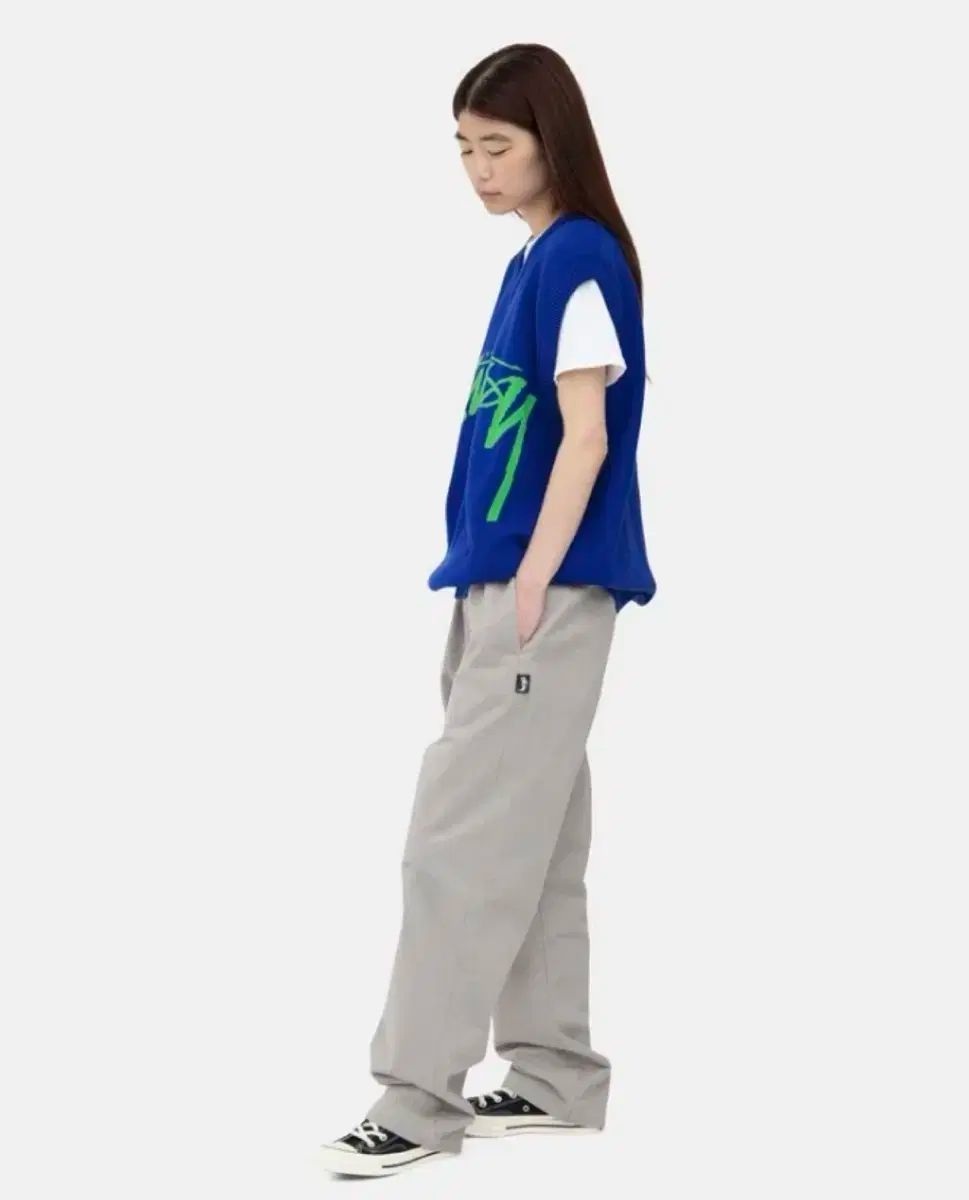 M STUSSY ステューシー ロゴ ニット ベスト ブルー WWW_KARIMZIABAT_FR