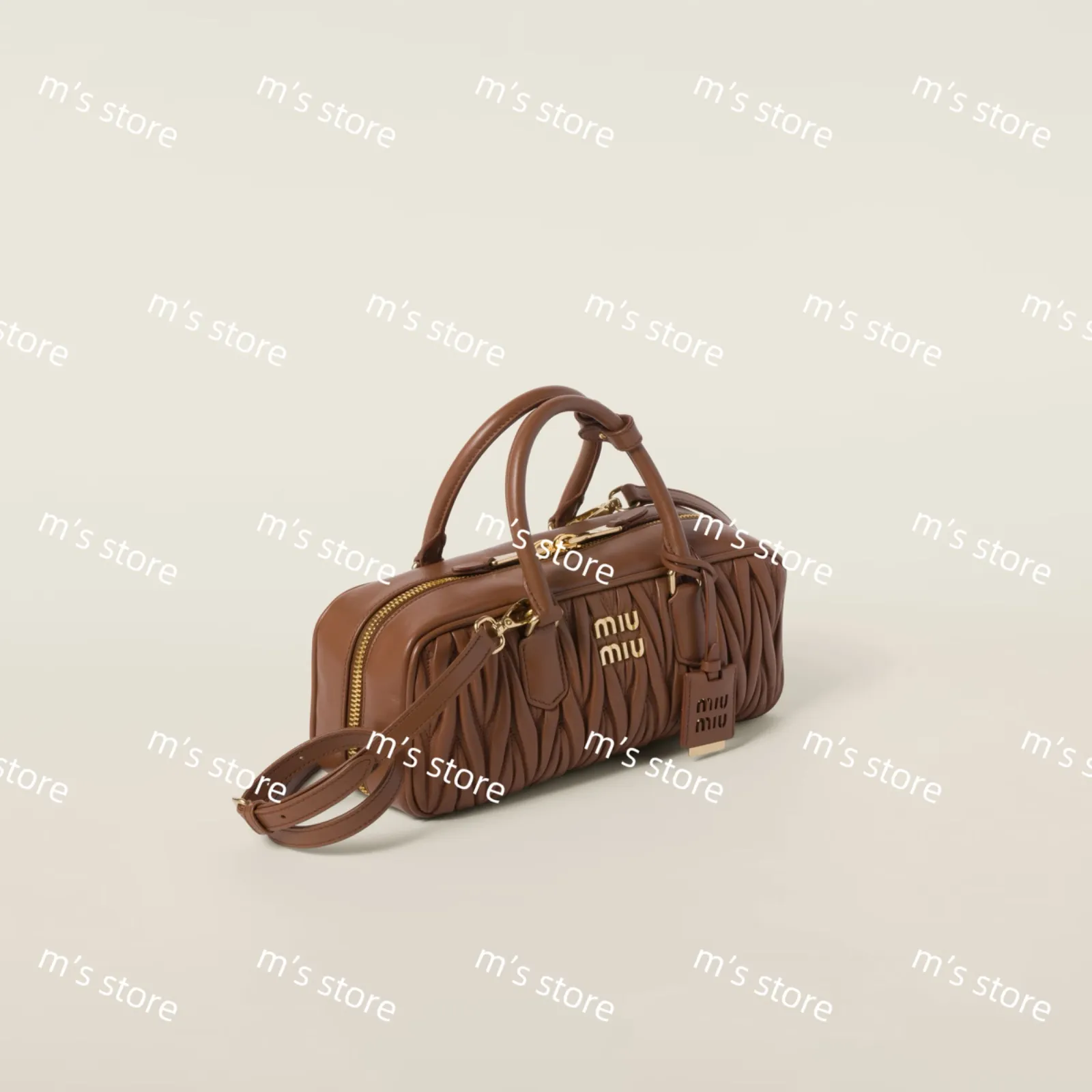 【匿名配送】miumiu ミュウミュウ バッグ キャメル　サマーバッグ キャメル MiuMiu(ミュウミュウ) バッグ・カバン(レディース