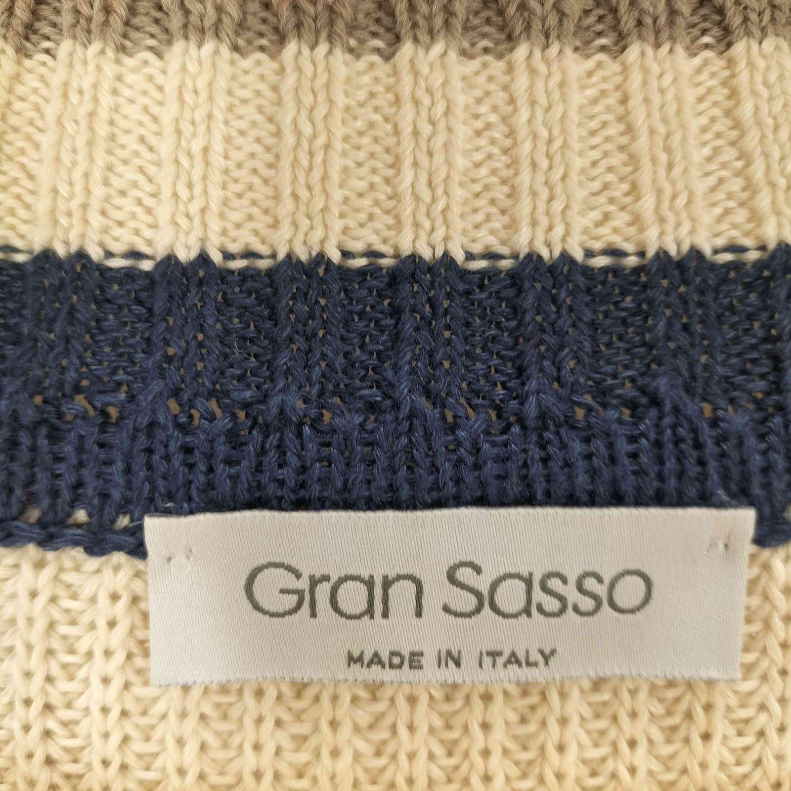 グランサッソ Gran Sasso リネンコットン クリケットセーター チルデン 