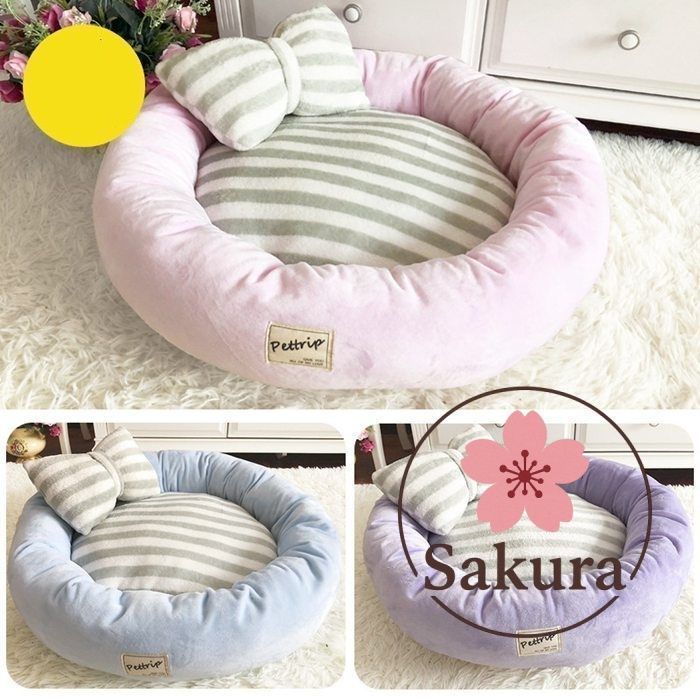 ペットベッド 犬 猫 ベッド 枕付き 冬 暖かい 洗える 円形 冬用