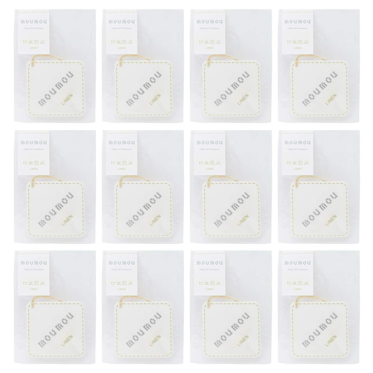 大香 芳香剤 MOU MOU ペーパーエアフレッシュナー リネン 12個セット [爽やかな香り] [12個 (x 1)]