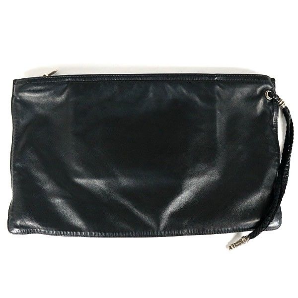 クロムハーツ　ブラックレザー フラットポーチ Chrome Hearts - CHROME HEARTS 銀座店 クロムハーツ フラット