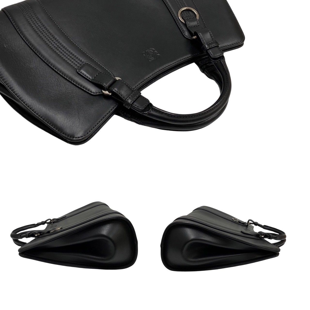 極 美品 LOEWE ロエベ カモッシオ アナグラム ロゴ レザー 本革 トート 