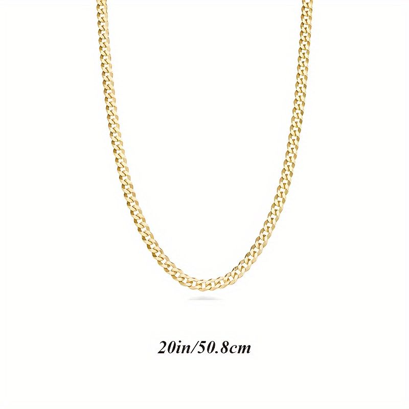 レディースファッションチェーンネックレス1個3.5mmキューバチェーンネックレスレディースネックレス925スターリングシルバー低刺激性18Kゴールドメッキ男性と女性へのギフトデイリーカジュアルギフトボックス付きREw