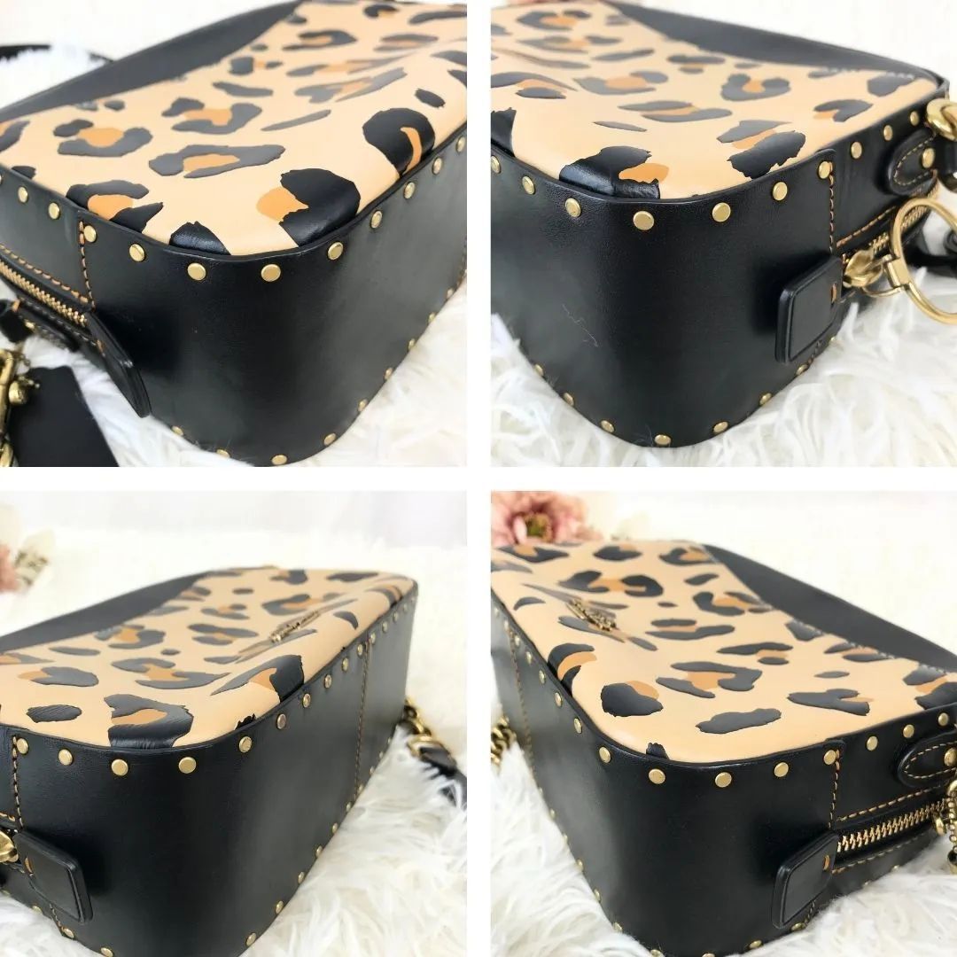 COACH コーチ ショルダーバッグ カメラバッグ レオパード ヒョウ柄