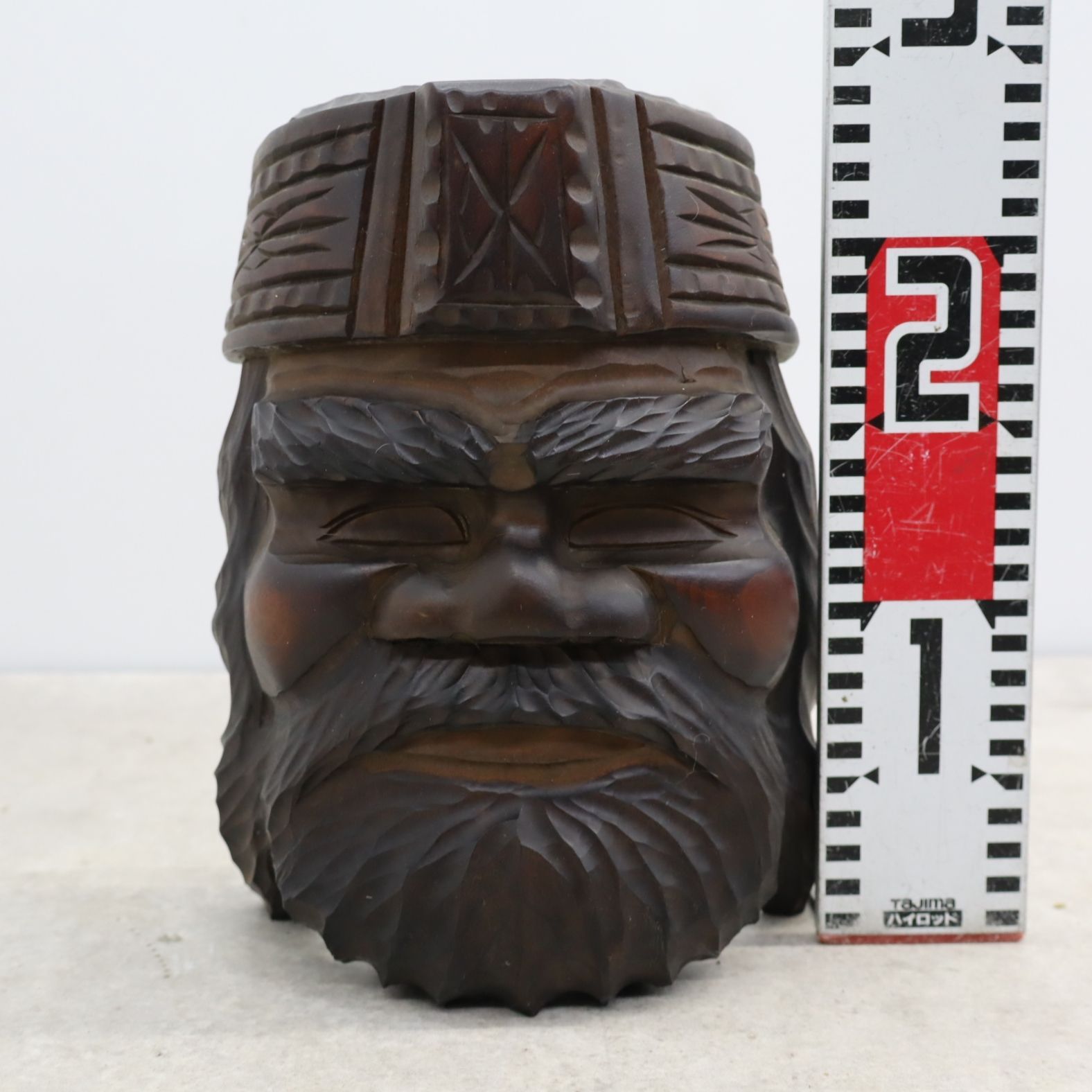 ◇工芸品 アイヌ｜木彫り面｜ ｜ 民芸品 男面 オブジェ
