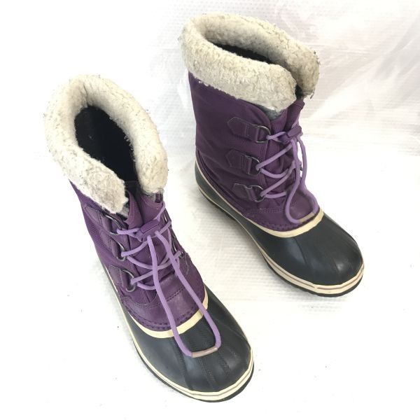 カナダ老舗 ソレル|SOREL スノーブーツ 24.0|紫|purple インナー付き|雪作業|防水◆bWB74-21<sale>