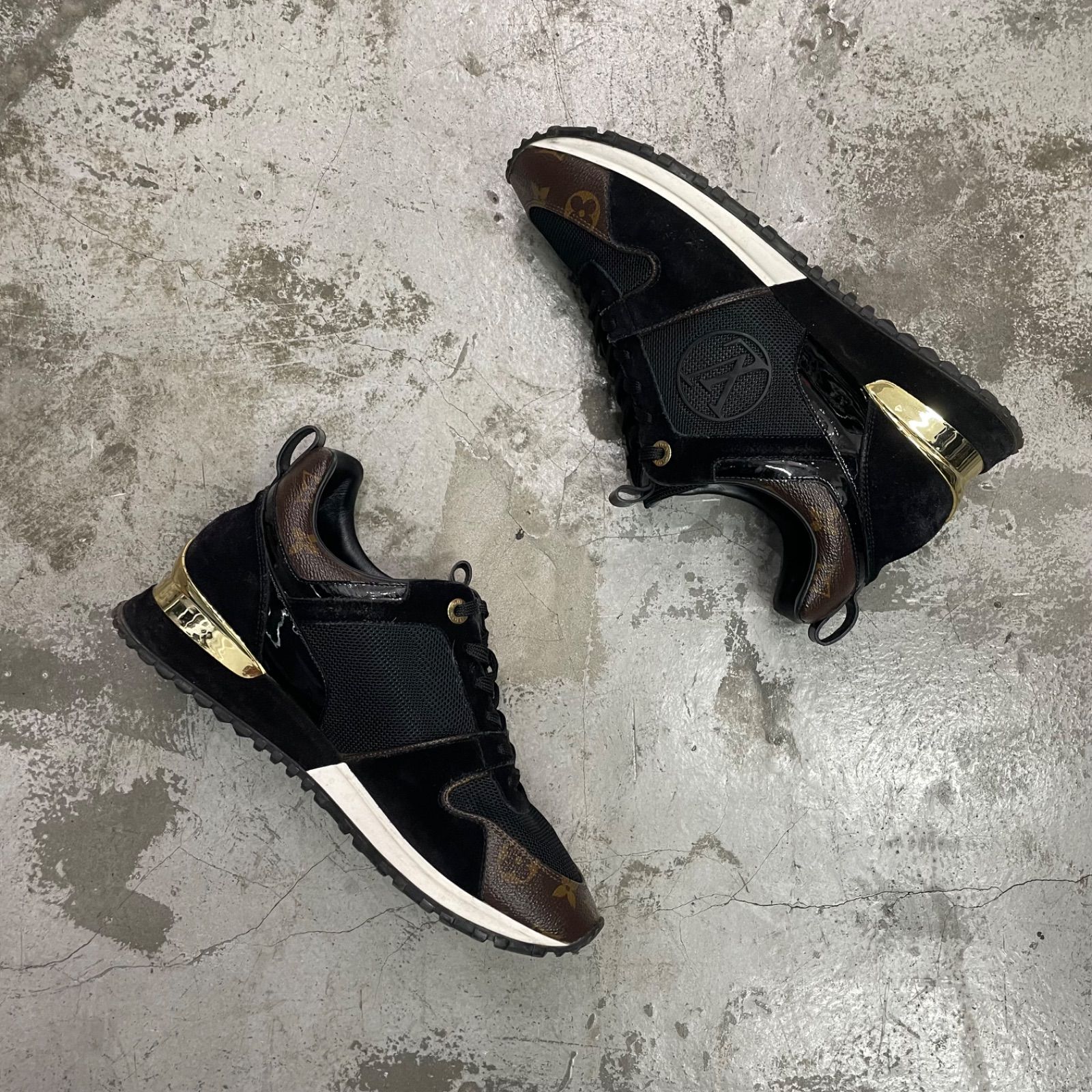 LOUIS VUITTON ランウェイ ライン スニーカー モノグラム スエード 