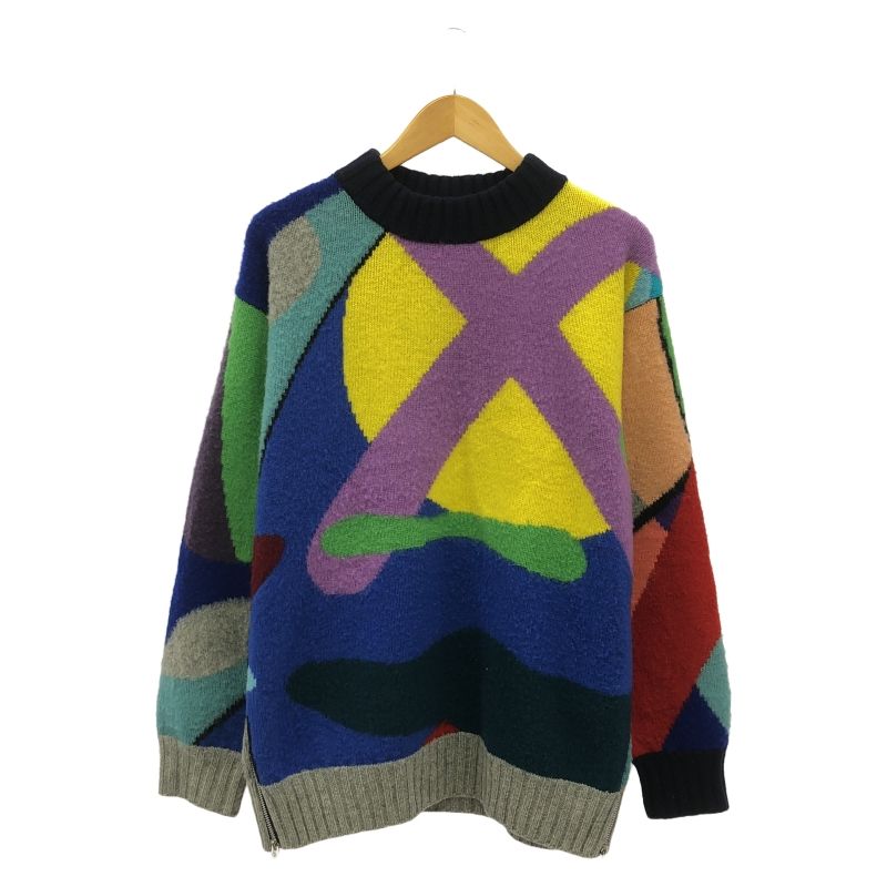中古】SACAI×KAWS 21AW Jaqcuard Knit Pullover サイズ3 マルチカラー