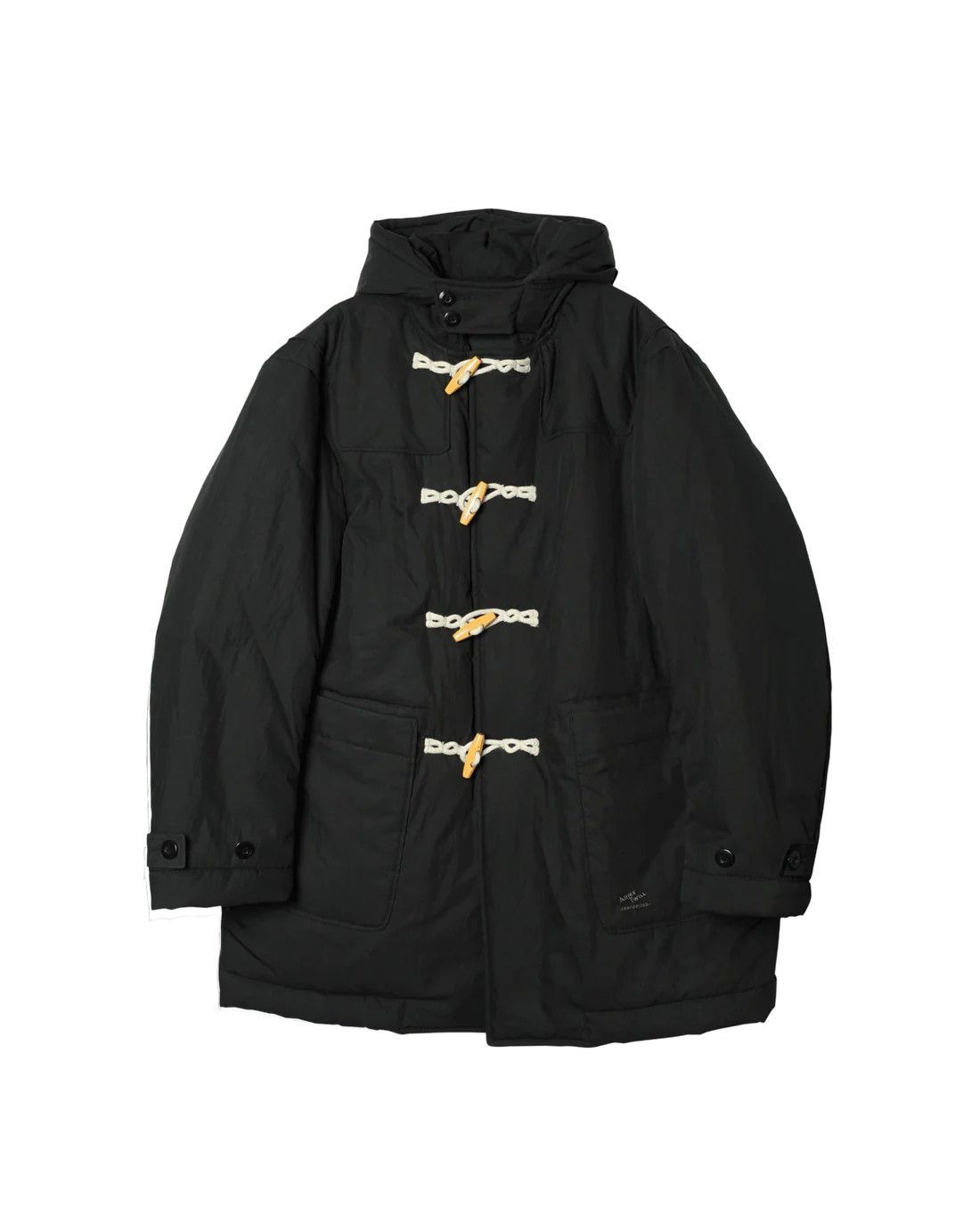 ARMY TWILL アーミーツイル COTTON NYLON DUFFEL COAT BLACK コットンナイロン ダッフルコート イギリス軍 中綿
