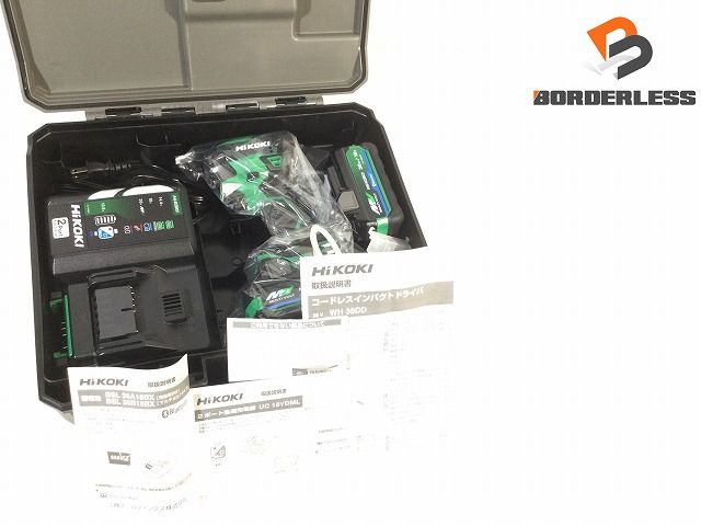 HiKOKI ハイコーキ 36V コードレスインパクトドライバ WH36DD 2XHLSZ グリーン バッテリ2個 BSL36A18BX 充電器 ケース付