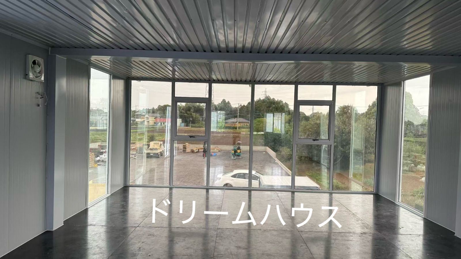 千葉県実績 3✖️6✖️2.8m5連結勾配屋根 階段二階建てプレハブ事務所 