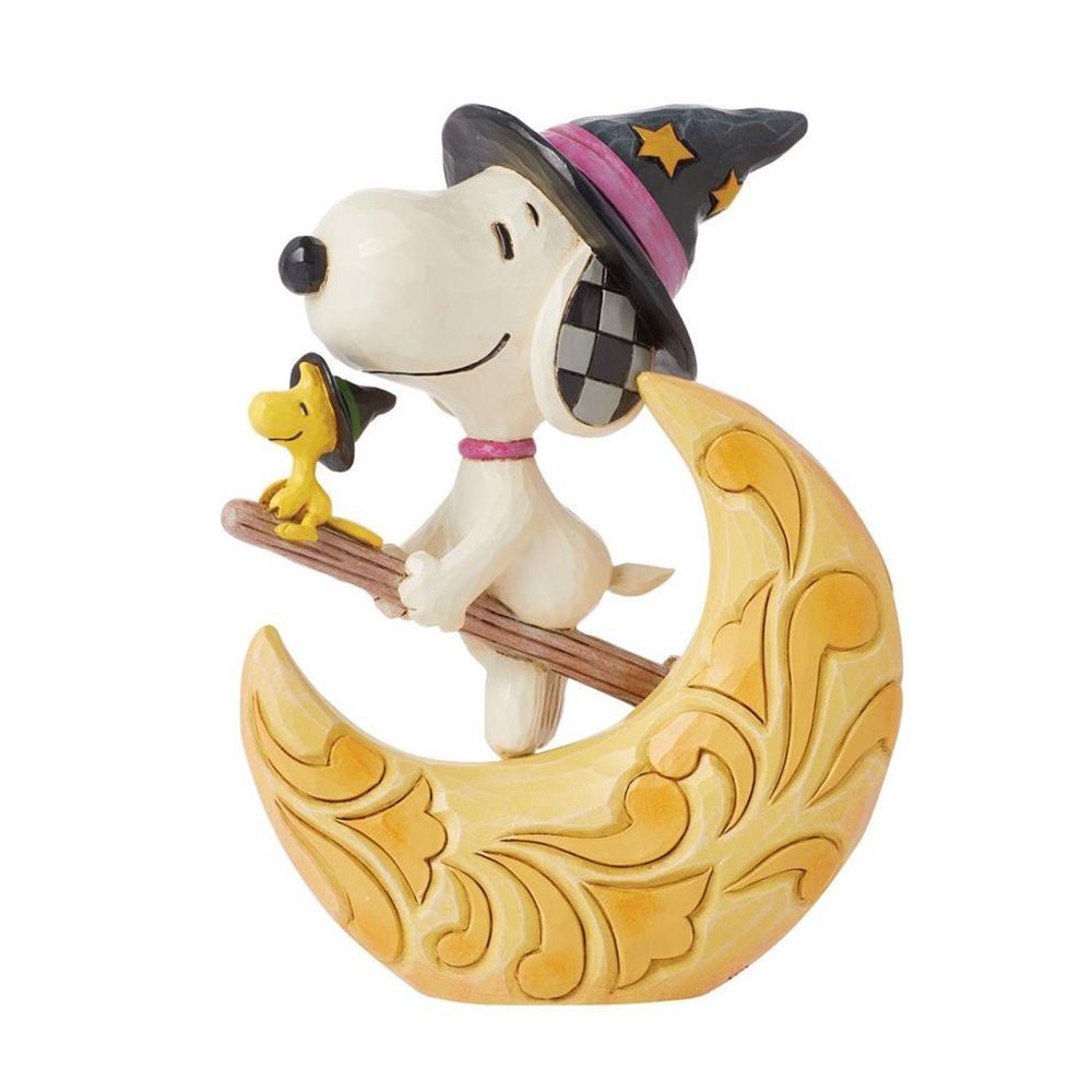 スヌーピー＆ウッドストック ミッドナイトライド ハロウィン ジムショア アンティーク フィギュア Snoopy Witch with Moon Fig ピーナッツ JIM SHORE 正規輸入品 かわいい おしゃれ インテリア 雑貨 人形 ギフト 飾り