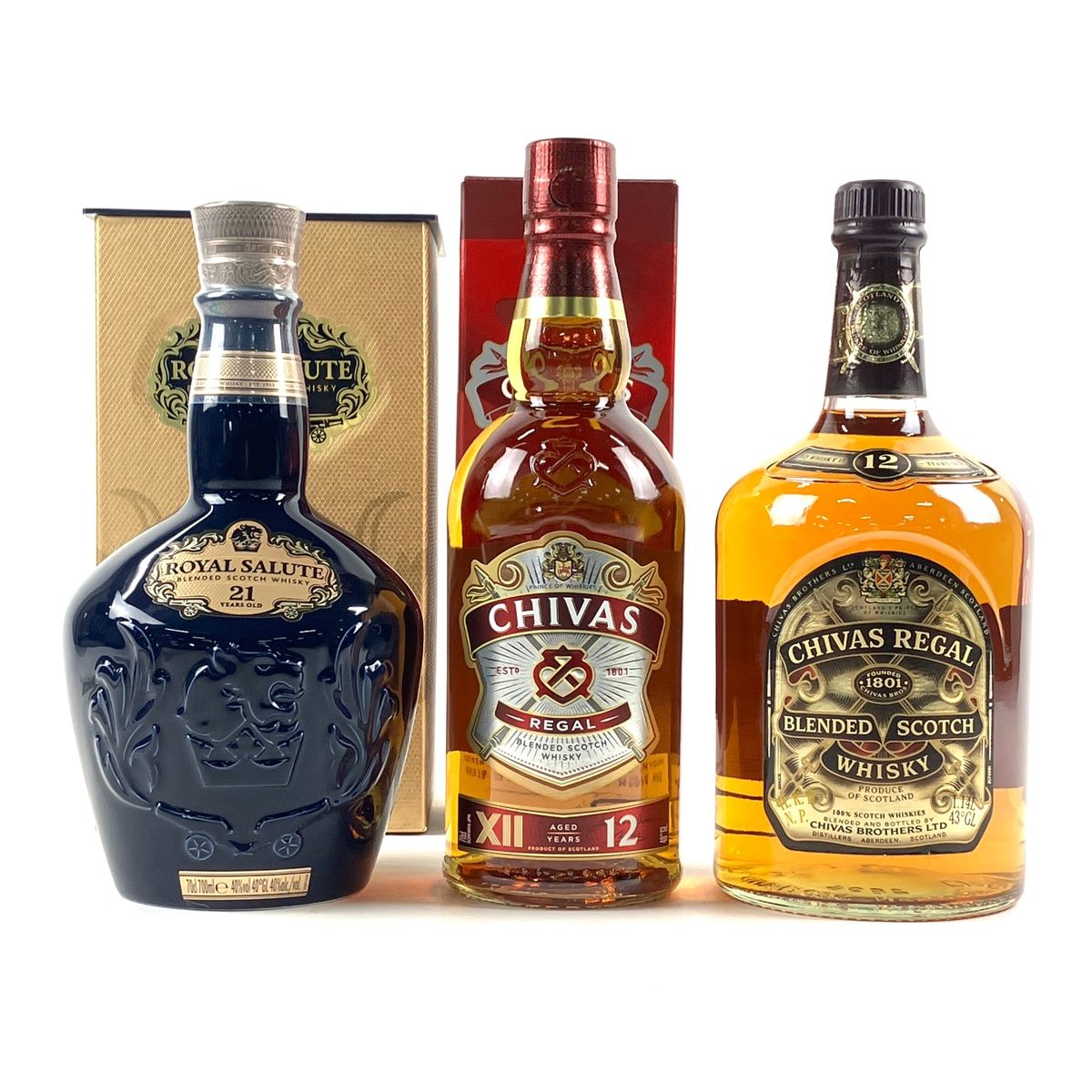 3本 シーバスブラザーズ CHIVAS BROTHERS ロイヤルサルート 21年 ...