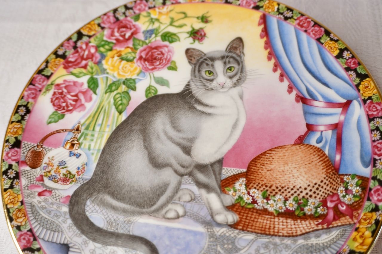 イギリス ヴィンテージ 猫 絵皿 2枚セット コレクションプレート