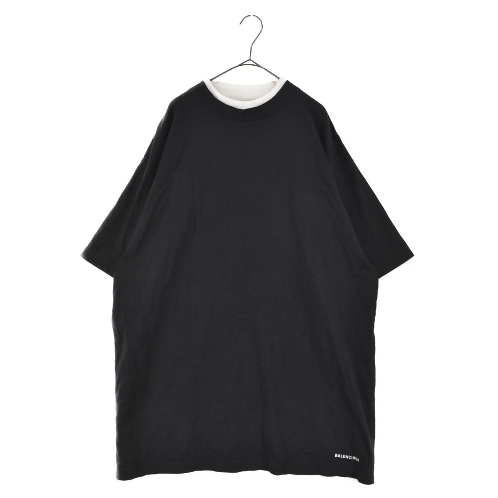 BALENCIAGA (バレンシアガ) 21SS Oversized Double Layer Tee オーバーサイズダブルレイヤード半袖Tシャツ  ブラック 644693 TIVG6 - メルカリ