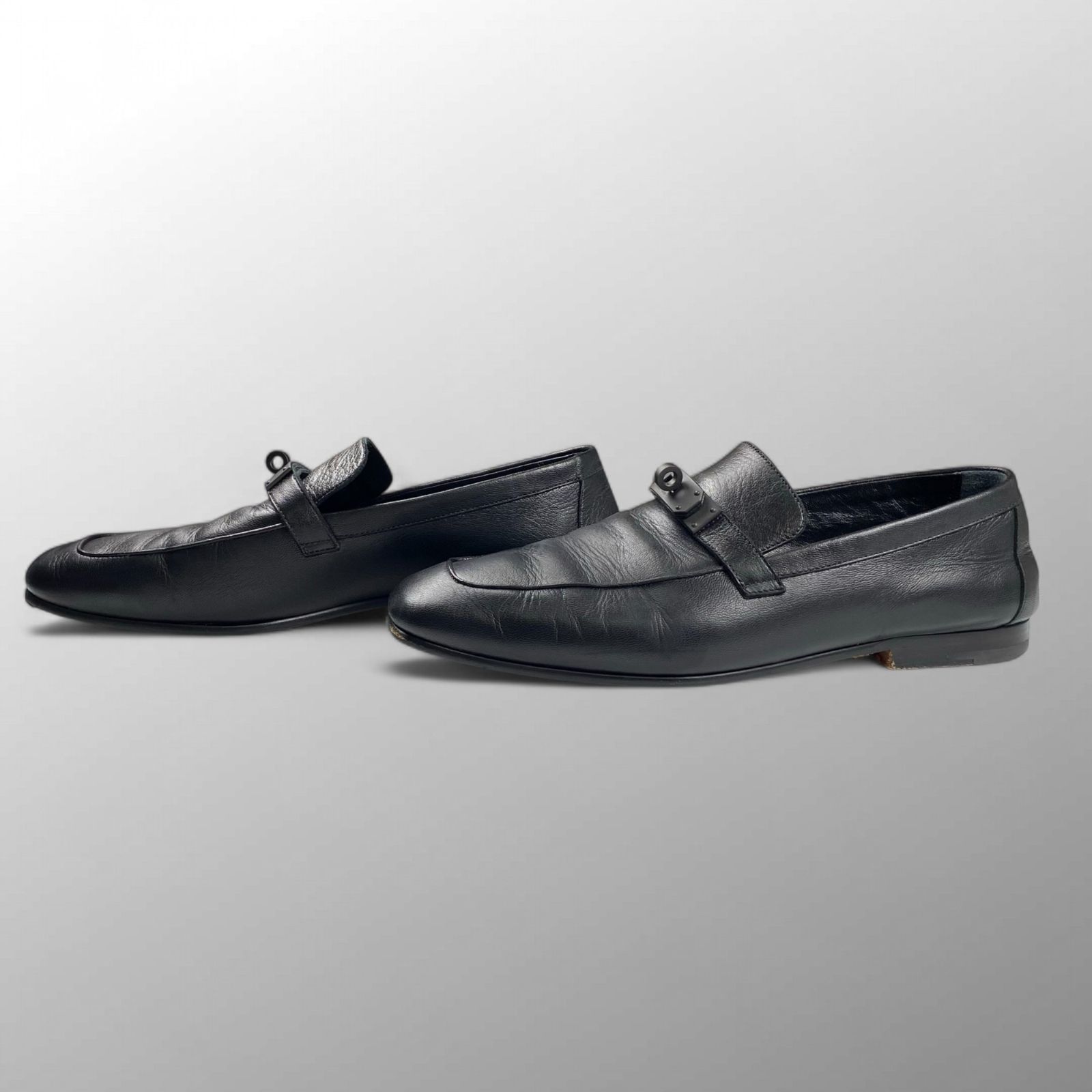 HERMES エルメス / ケリー バックル ローファー オールブラック