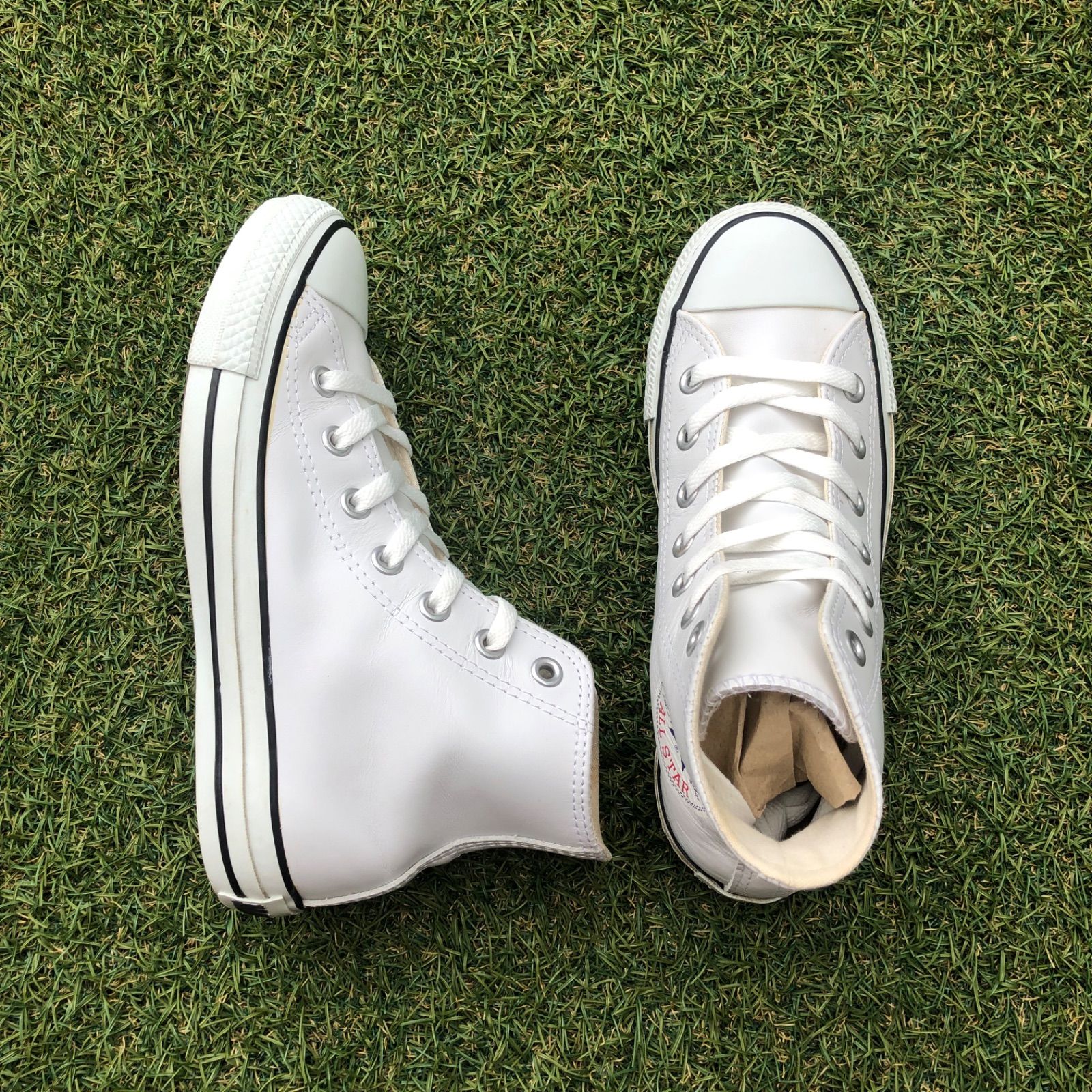 美品23.5 converse コンバース レザー オールスターHI HT682