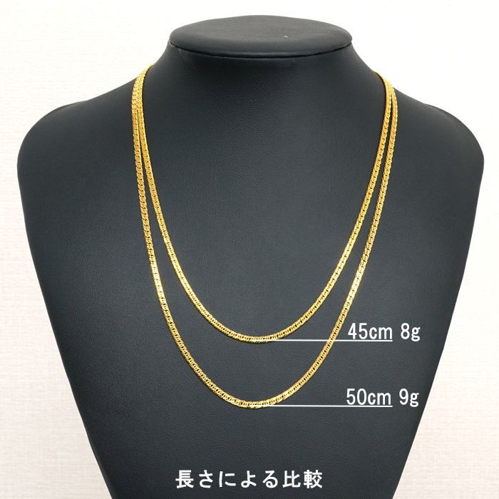 喜平 トリプル6面 50cm 国産 中折れ 刻印 箱付き 新商品】 喜平 ネックレス 24金 純金 トリプル 6面 50cm 9g