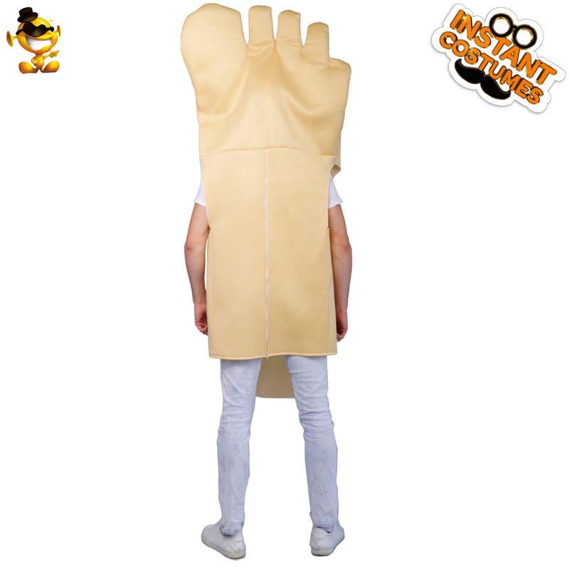 新しいスタイルの面白い足の親指ジャンプスーツハロウィーンパーティーファンシードレス面白いマスコット大人のための足の親指の衣装